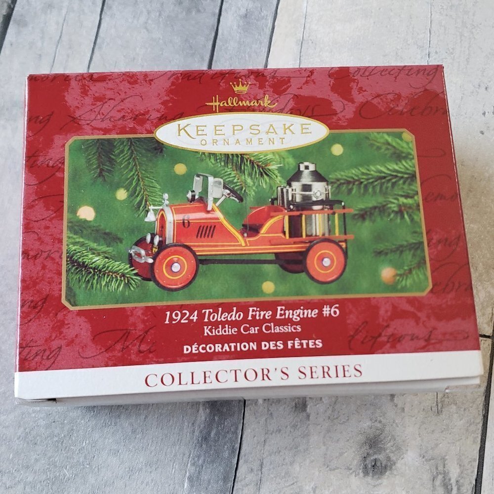 NWT - Hallmark Keepsake Ornament 2000 Kiddie Car Classic #7 - Toledo Fire Engine